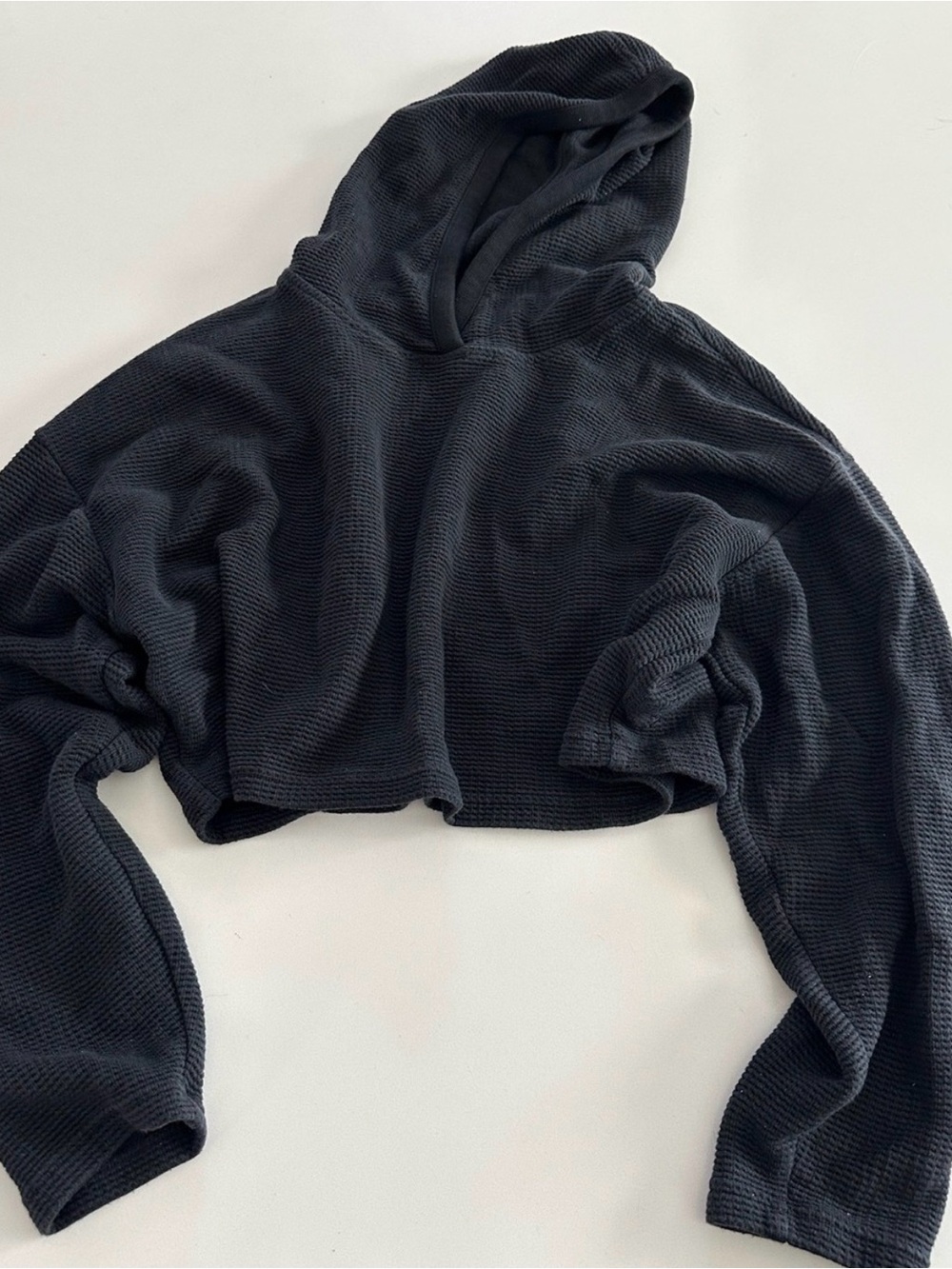 Athleta Cropped Hoodie sweater rib material
